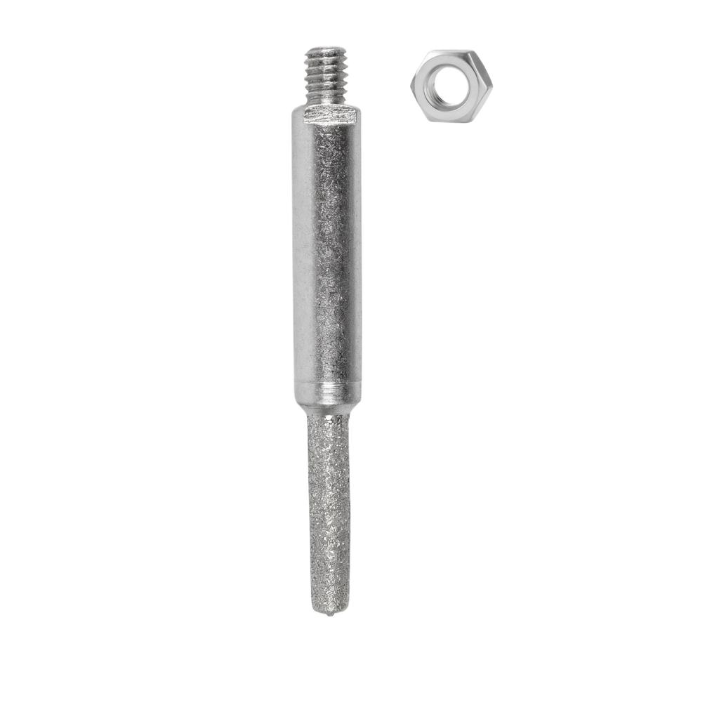 Grinding Head Replacement Tool for Chain Grinder Accessories Durable Metal Shaft with Threaded End and Hex Nut for Secure Attachment