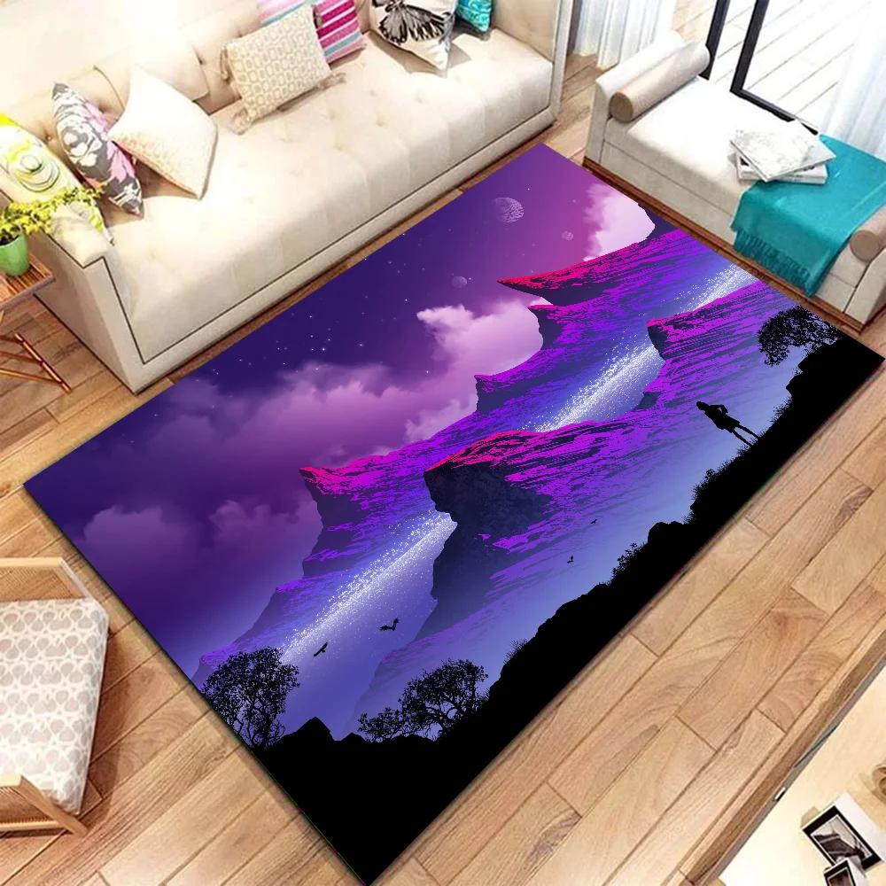 1pc Purple White Wave Gaming Bathroom Absorbent Mats Anti-Slip Mats Home Decor Supplies Carpets Home Kitchen Floor Mats