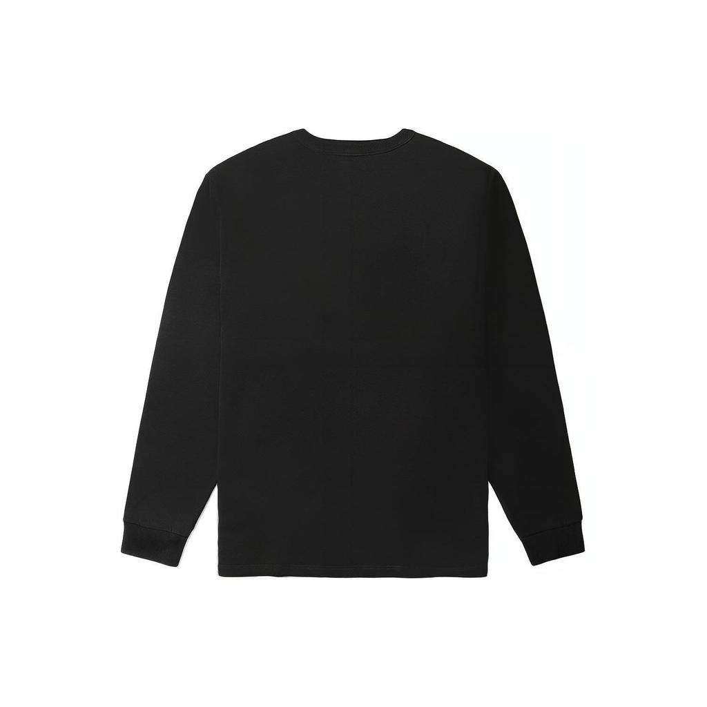 Vans Solid Color Letter Crew Neck Pullover Sports Casual Long Sleeve Printed Shoulder T-Shirt Unisex Tops Black VN0A5DYMBLK