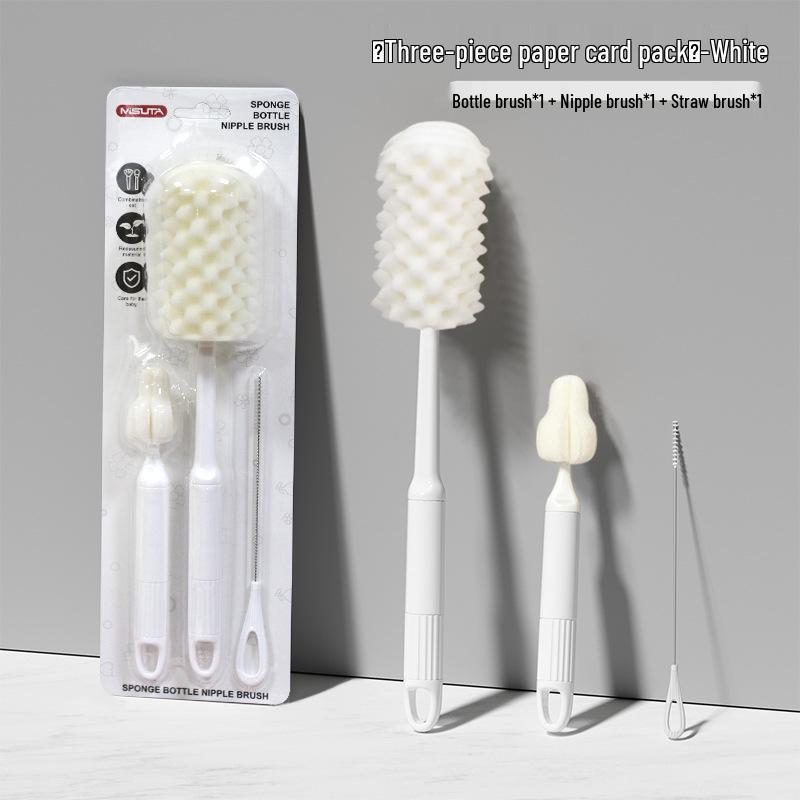 Misuita 6-teiliges Babyflaschen-, Sauger- und Strohhalm-Reinigungsbürsten-Set mit Schwamm