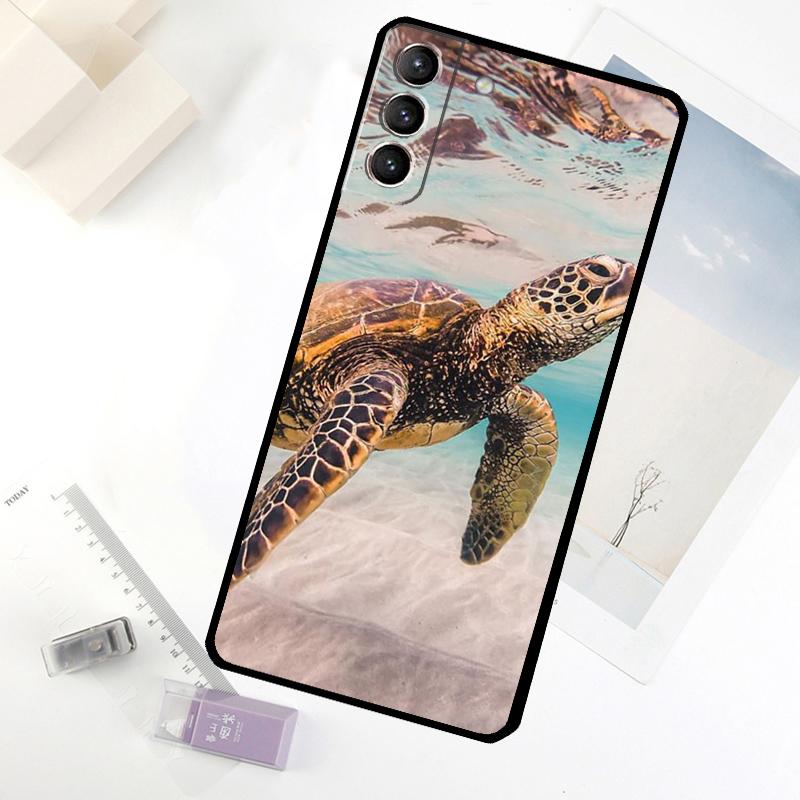 warming green turtles Phone Case For Samsung Galaxy S25 S26 Ultra S20 S21 S22 S23 S24 Ultra S10 Plus S25 FE Cover