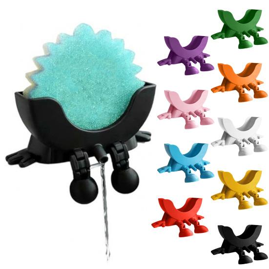 Roztomilý držák na houbičku s odtokem Vtipný stojánek na houbičku s močením Držák na houbičku na pracovní desku Udrží vaši houbičku suchou a usměvavou pro kuchyňský dřez