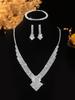 European Style Diamond-Inlaid Evening Necklace & Jewelry Set for Brides