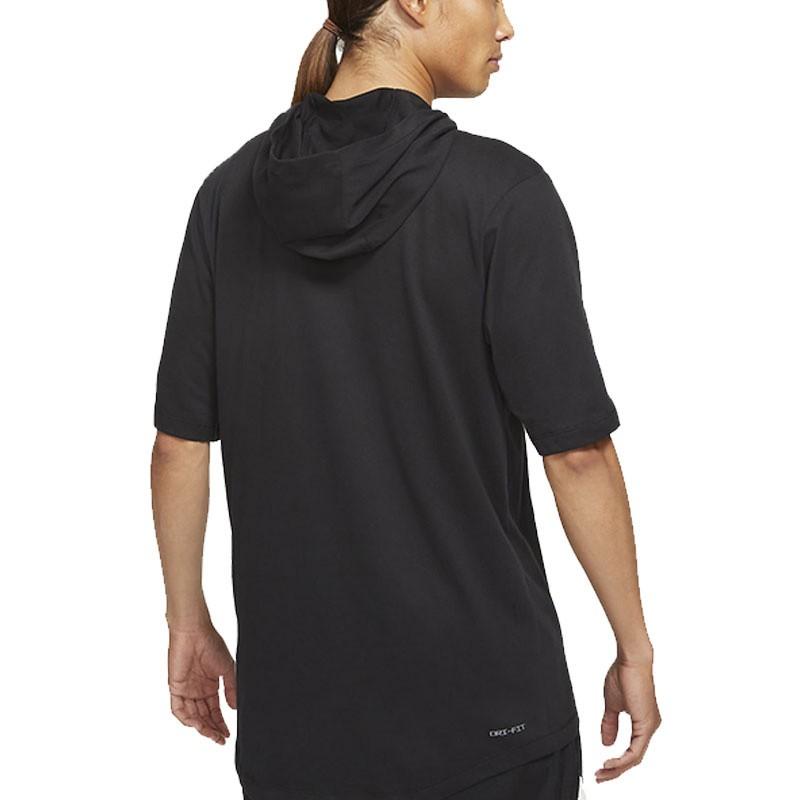Jordan Pure Color Logo Hooded Pullover Short Sleeve T-Shirt Men Tops Black DA9872-010