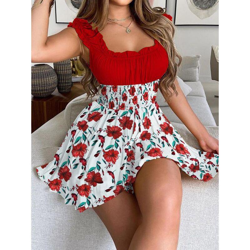 

Платье с цветочным принтом Red 2XL