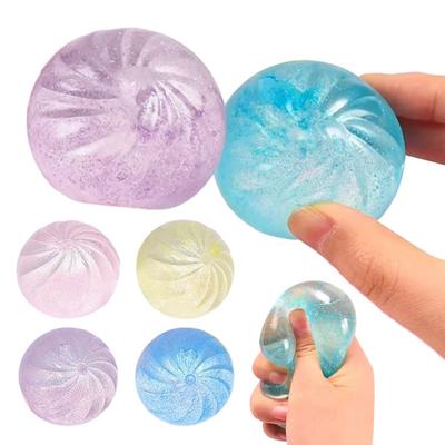 1/2/4 Pièces Jouet Bun Vapeur Transparent Soulagement du Stress Montée Lente Petit Ravioli Jouet Sensoriel Relaxation de la Main Boule de Pâte Molle Jouet à Pincer Fidget