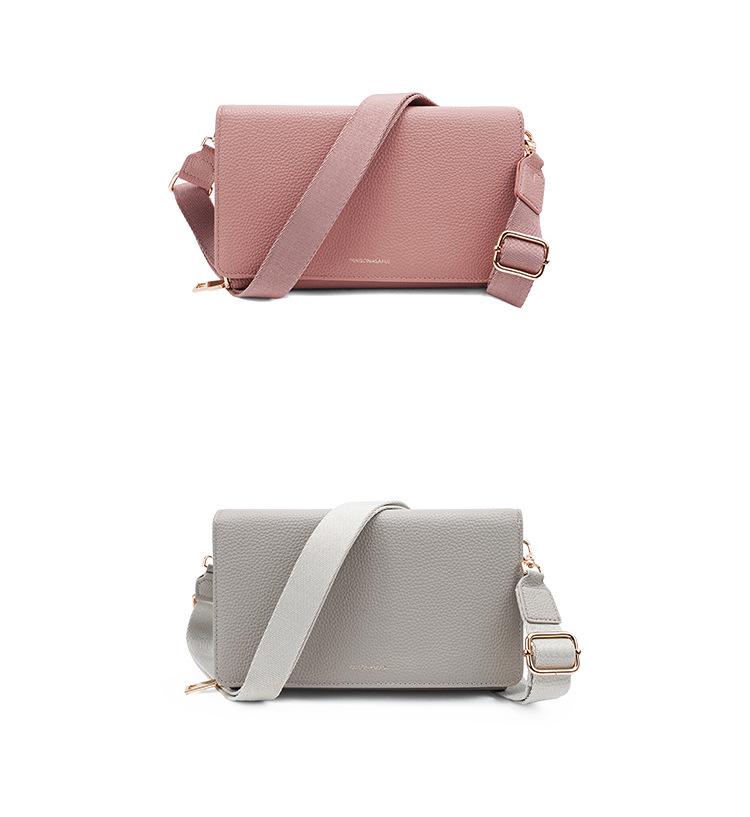 Women's Medium Crossbody Bag: Simple, Versatile, Large-Capacity, High-Grade Soft Leather, Commuter-Friendly Square Design.