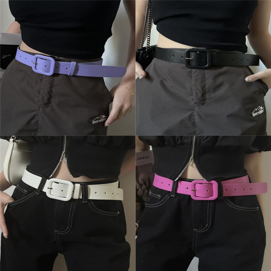 Fashion Pu Leather Wide Belt With Metal Buckle For Women Casual Style