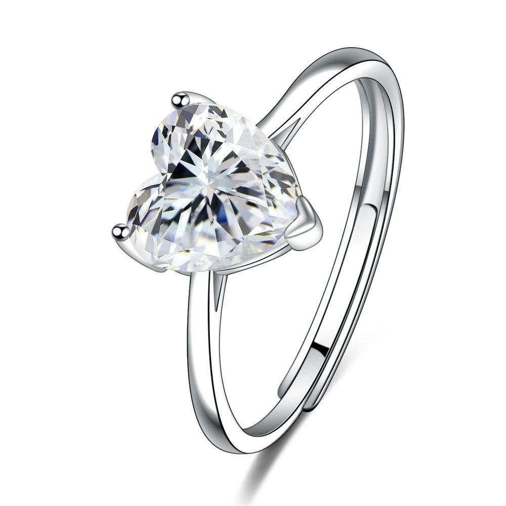 Luxury Elegant 925 Sterling Silver Heart Zircon Jewelry Sets For Women  Ring Necklaces Earrings Wedding Wholesale Best Selling