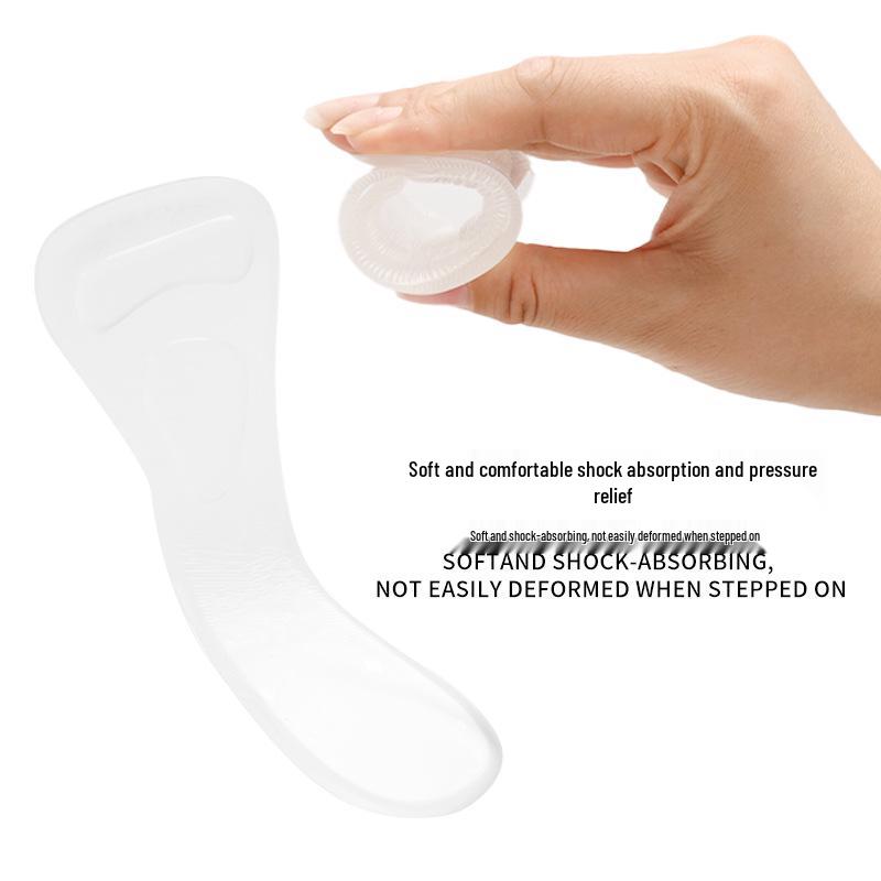 Washable Silicone Three-Quarter Insole: Soft, Self-Adhesive, Reusable Comfort for High Heels