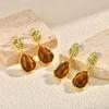 Retro Damen Wassertropfen Ohrringe Geometrische Tigerauge Naturstein Ohrringe Trendiger Schmuck Geschenk