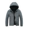 Men's Versatile Windproof Ribbed Cotton Jacket with Detachable Hood and Fleece Lining