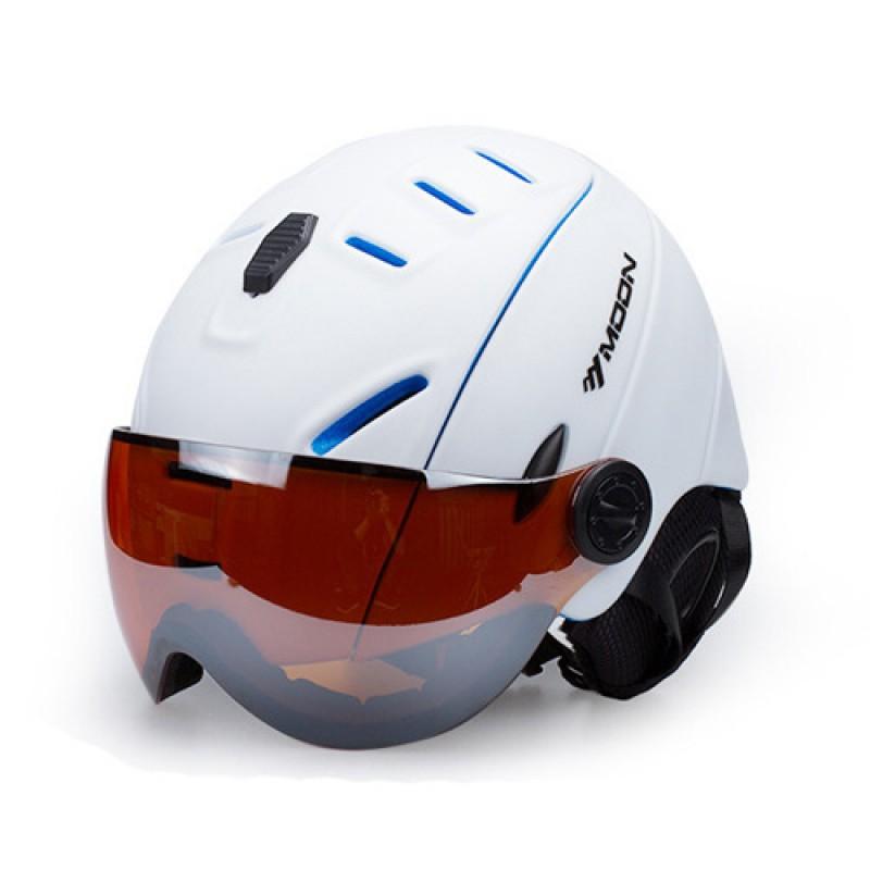 Moon Ski Helmet Adult Safety With Goggles Integrated Protective Hat Gear XL белый