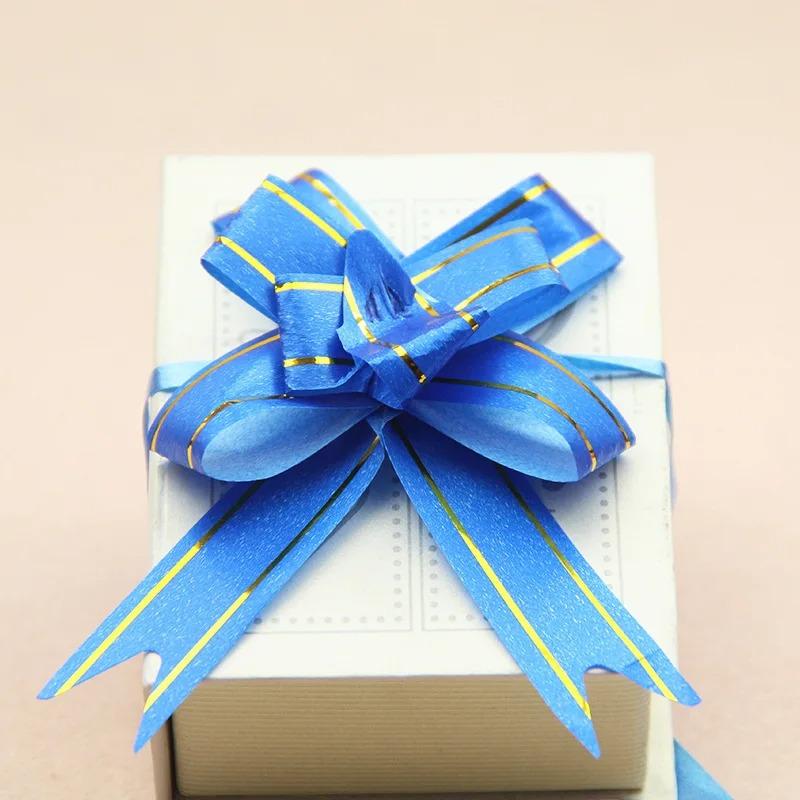 100 Party, Wedding, Christmas Tree Hanging Decorations, Ribbons, Bows, Holiday Gift Packaging, Gold Edged Hand Pulled Flowers