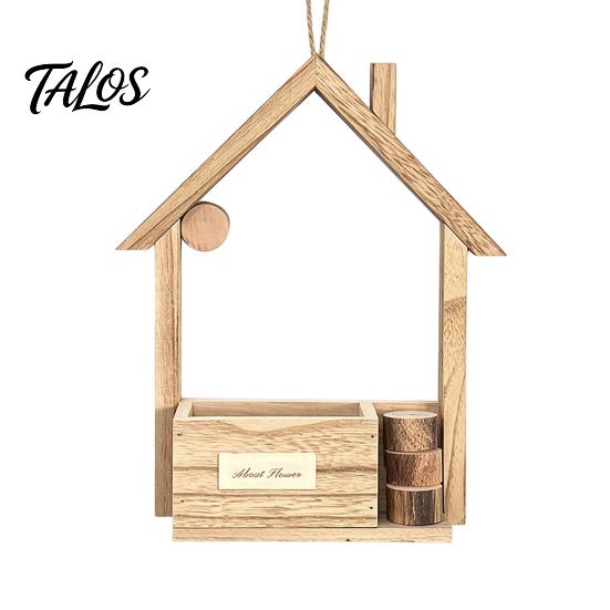 Wooden Wall Vase Planter, Creative Hanging Flower Pot Basket for Indoor Plants Mounted Planter Cafe Faux Flowers, Rustic Decor Living Room Balcony