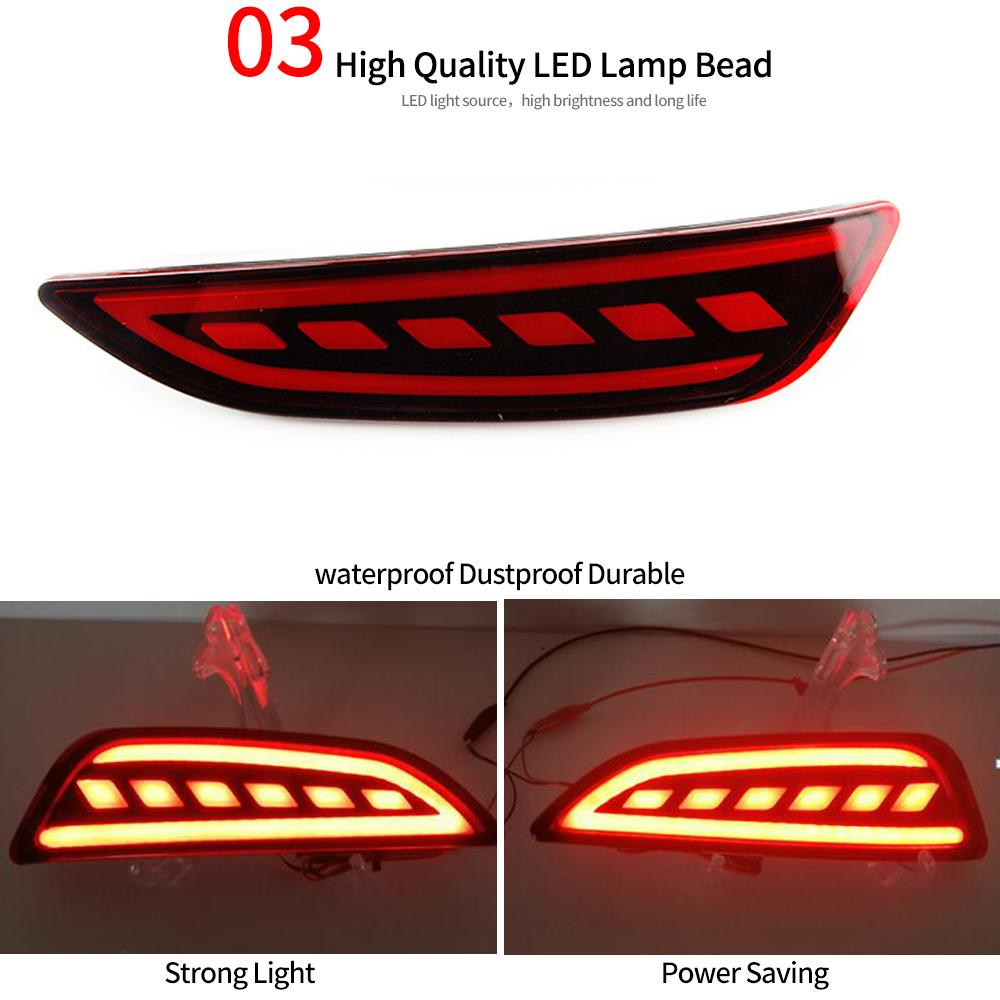 2 Pcs Car Tail Light LED Brake Light Taillight For Hyundai Accent 2012-2017 Hatchback 20 Rear Bumper Lamp