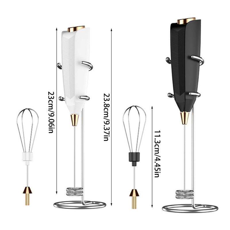 Stainless Steel Milk Frothing Wand with Detachable Whisk Heads Automatic Stirring Function Suitable for Coffee Eggs