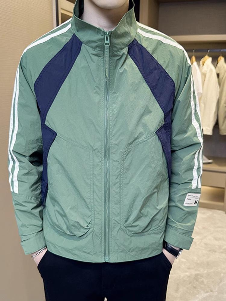 Autumn Casual Thin Jacket Men's Stand-up Collar Jacket 2025 New Trendy Brand Versatile Quick-drying Sports Sunscreen Top