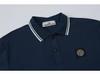 STONE Summer Classic Men's Polo Shirt with Small Logo Embroidery, Business Casual, Loose Fit, Short Sleeve T-Shirt.