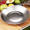 Pure Titanium Circle Silver-Gray Pasta Plate,Heat-Resistant Home Fruit Plate Dinner Dishes Grill Tray Tableware,Kitchenware