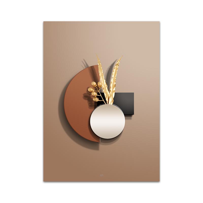 

Скандинавский постер на холсте с золотым листом, геометрическое космическое искусство, печать на холсте, абстрактная 3D визуальная настенная живопись для современного декора гостиной 40x60cm no frame