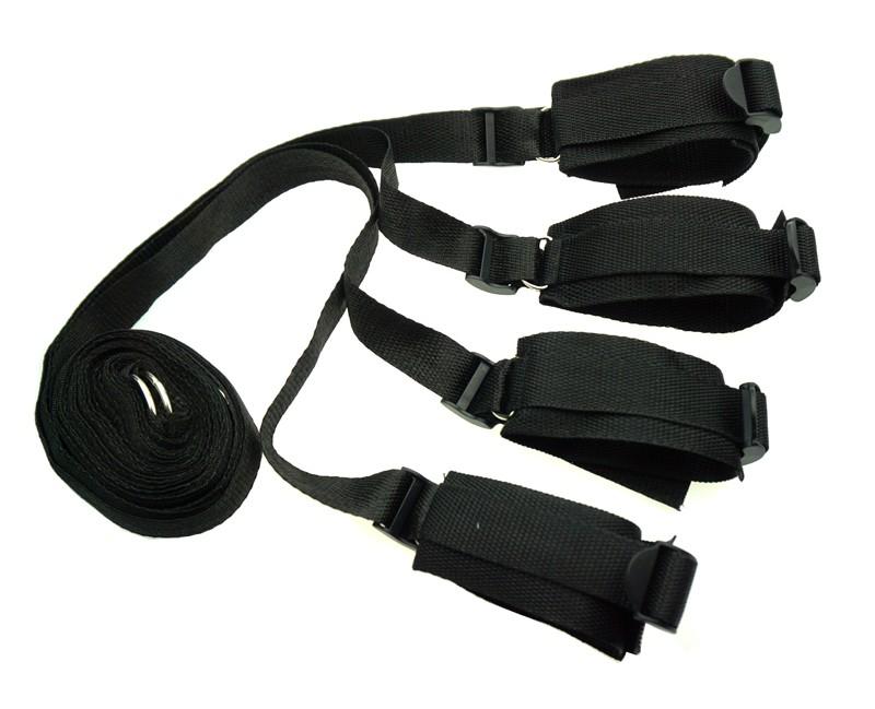 Bedroom Bondage Boutique Adjustable Belt Under Mattress Sex Toys for Couples SM Bed Fetish Restraint,Wrists 4 Ankle Cuffs