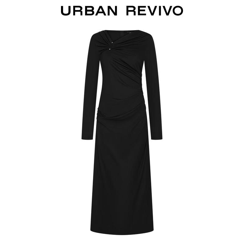 UR Women's French Pleated Long Sleeve Dress