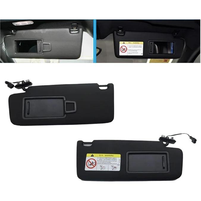 Car Inner Sunvisor Sun Visor Sun Shade with Mirror Light Compatible With Porsche Macan 2014 2015 2016 2017 2018 2019 2020 2021 2022(Front Left Black)