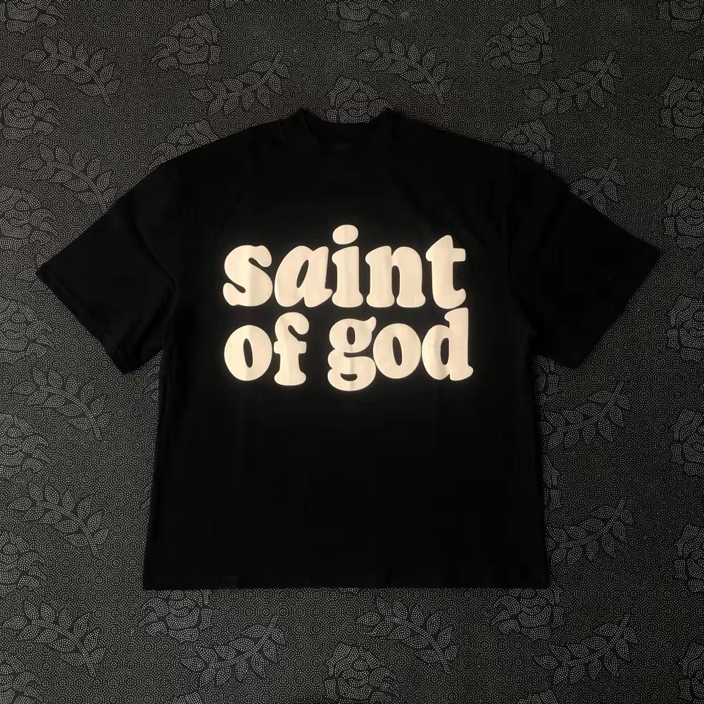 

Frog Drift Fashion KANYE Streetwear SAINT OF GOD 100%Cotton Foaming Printing Clothing Tees Tops T Shirt for Men - Men s Summe... S разноцветный