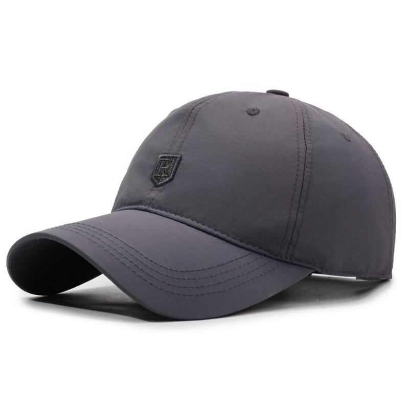 

Unisex Quick-Dry Summer Korean Style Baseball Cap - Breathable, Trendy Sun Protection Duckbill Hat. Adjustable темно-серого