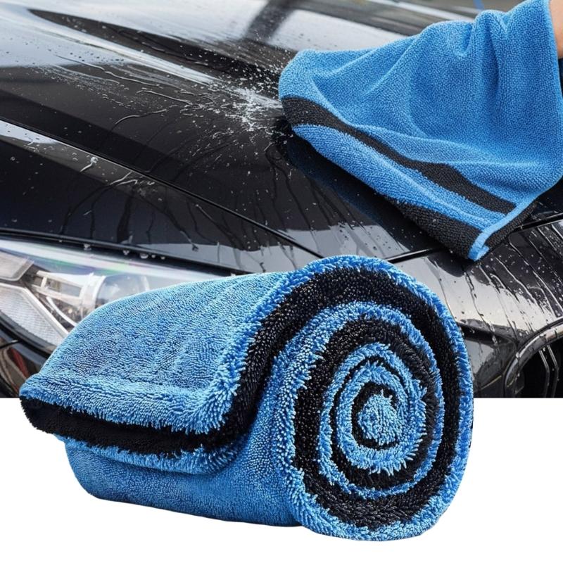 1000GSM 1200GSM 1400GSM High Performances Twisted Fiber Car Cleaning Towel Rapid Water Absorption Stitching No Shrinkage