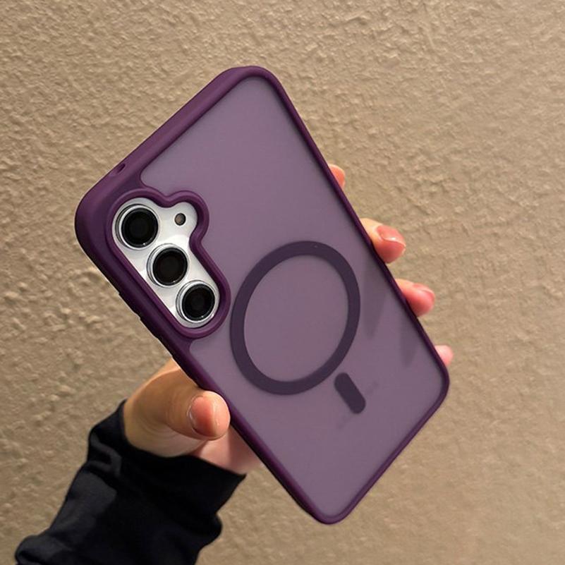 Business Matte Translucent Case For Samsung A57 A37 A56 A36 A55 A17 Magnetic Cover For Galaxy S26 S25 S24 S23 Ultra