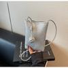 Versatile bucket bag femininity new summer simple fashion shoulder bag woven oblique span bag