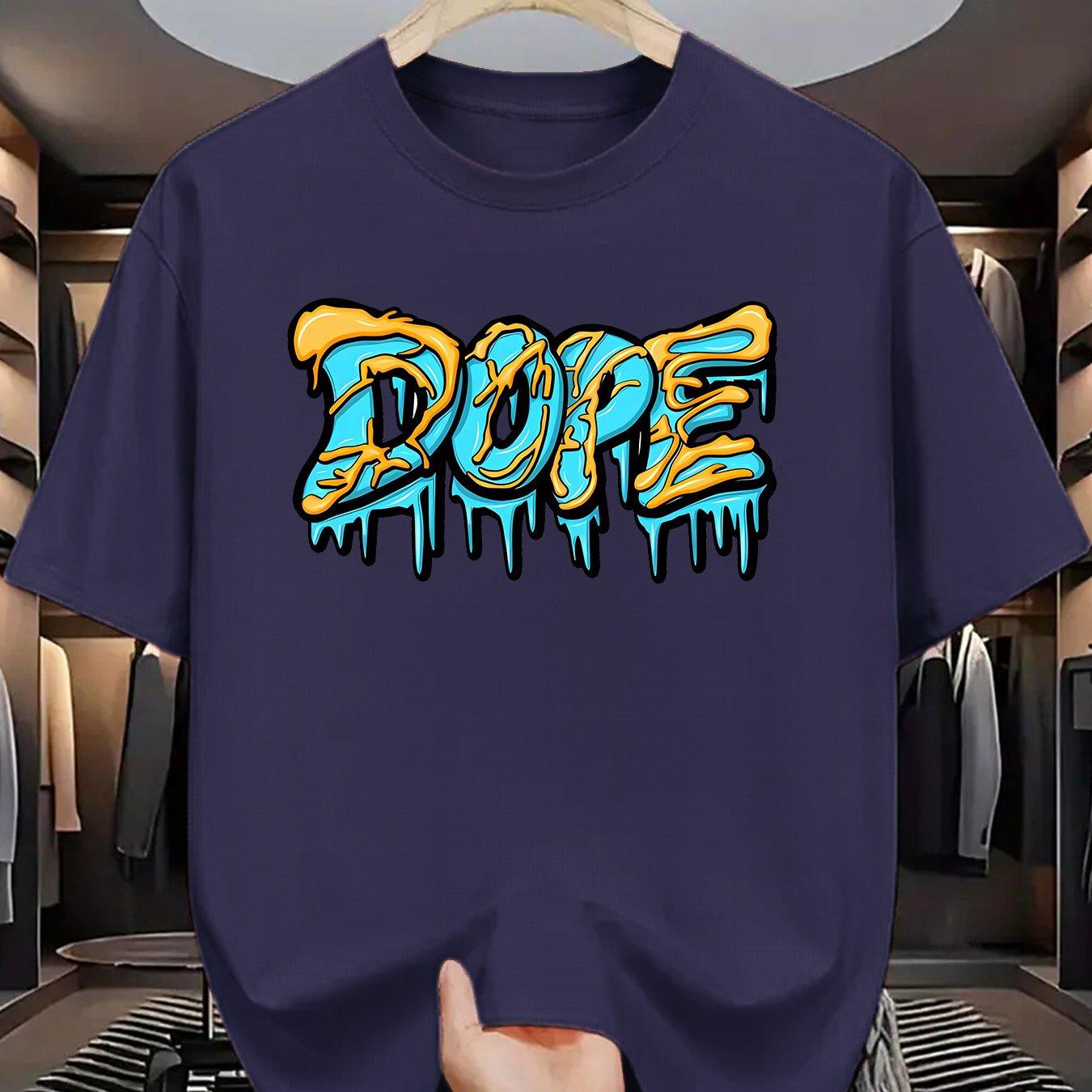 

Men s Short Sleeve Cotton Casual Short Sleeve T-Shirt with Bold Drip Letter Graphic Print Comfortable Breathable Street Hip Hop 4XL