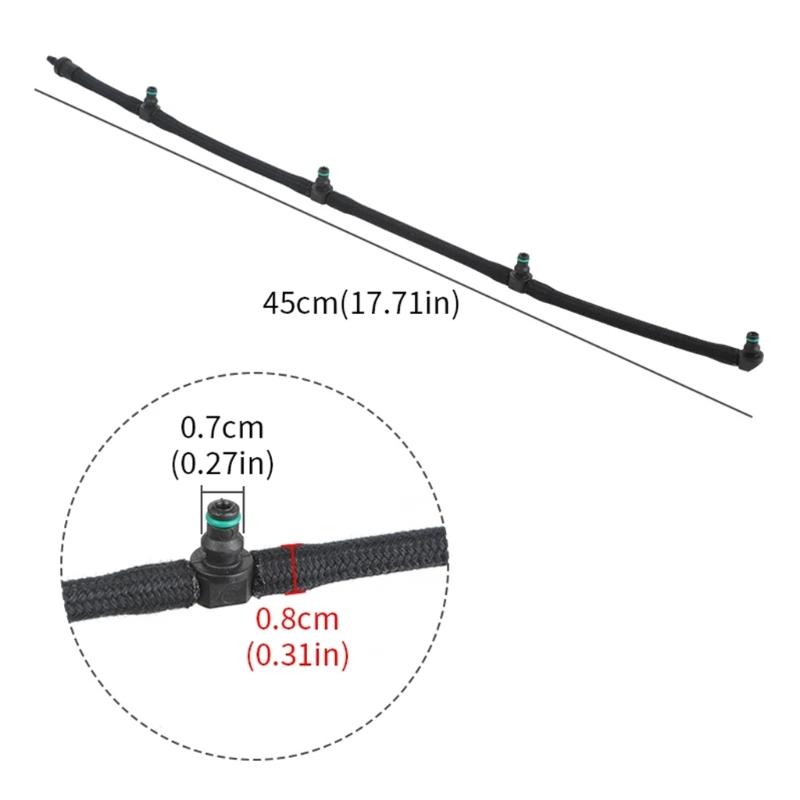 Black Plastic Fuel Return Hose Assembly WE011349Y for Vehicle Fuel Line Service, Molded Return Hose for Engine Bay Replacement and Repair Work