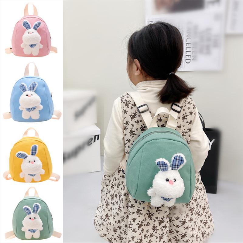 Pattern Rabbit Plush Childrens Backpack Outdoor Cartoon Mini Bag Storage