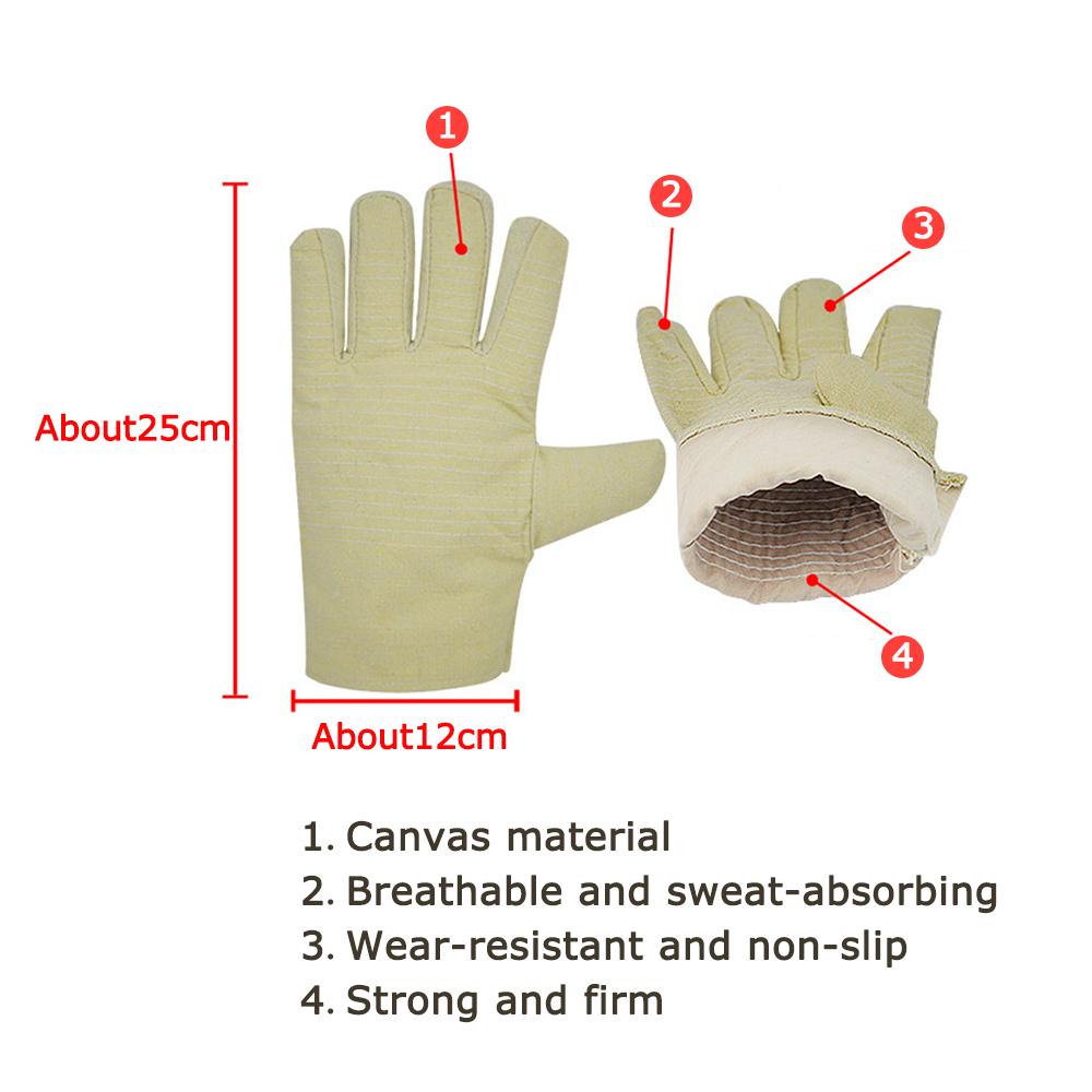 Canvas Gloves Thick Double-layer Protective Gloves Wear-resistant Anti-skid Work Gloves Mechanical