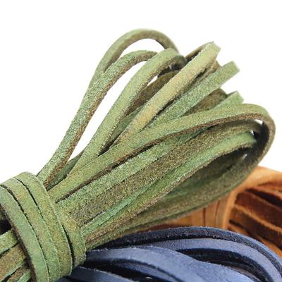 5 Meter Äkta Ko Läder Snöre Mocka 3x2mm Platt Tråd DIY Armband Halsband Hängande Snöre Dekorativ Snöre Tillbehör