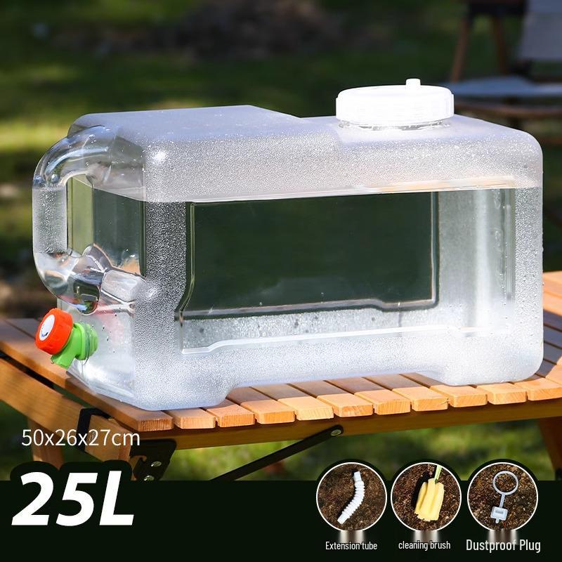 Großer transparenter Outdoor-Wassertank mit Hahn für Auto Reisen und Selbstfahrertouren.