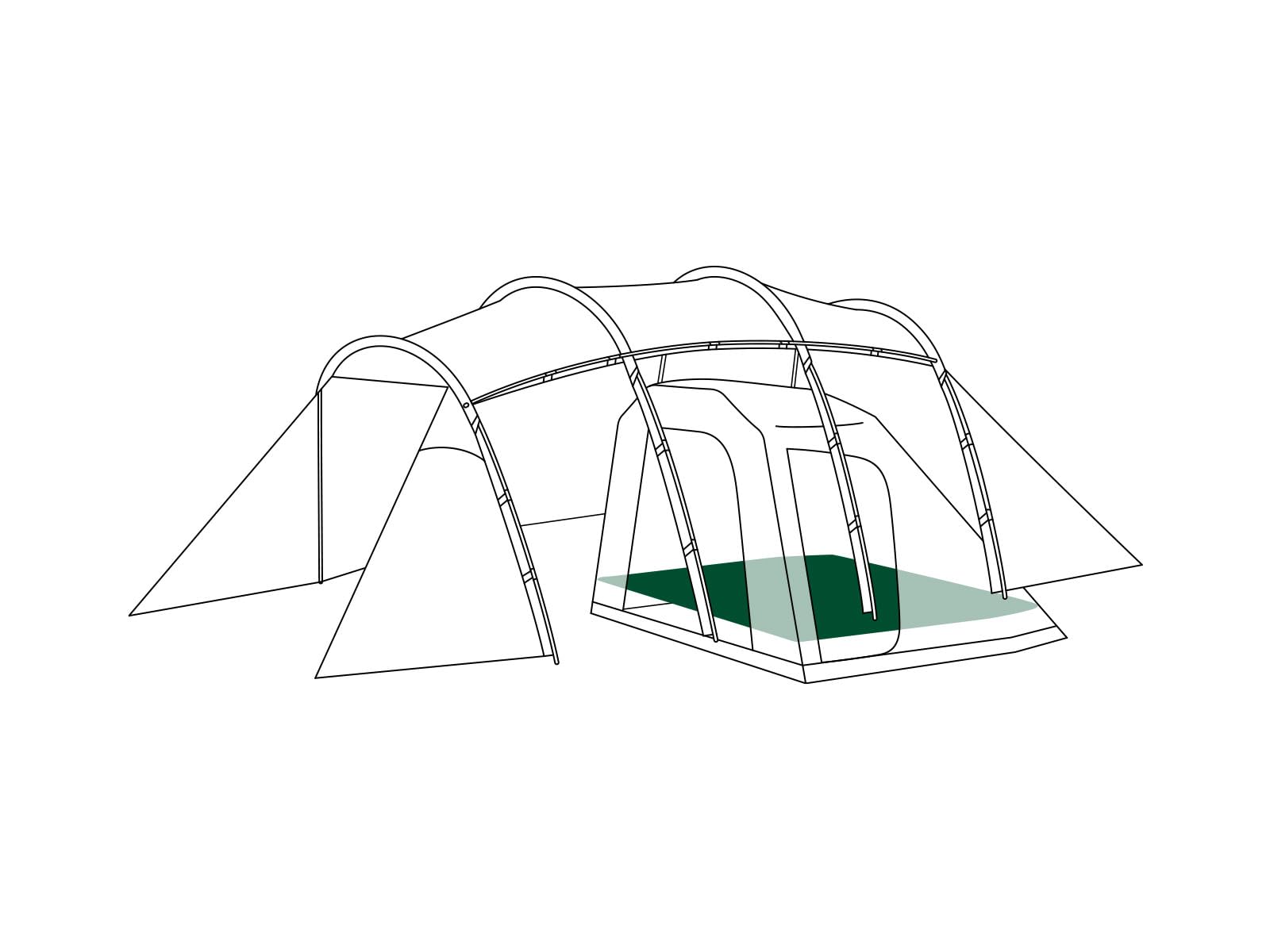 

Sabbatical SABBATICAL Arnica Tent Outdoor Equipment Tunnel Type Waterproof Windproof Aluminum Pole Floor Inner 2-Room [2/4/5 Person] (For Mat/Arnica