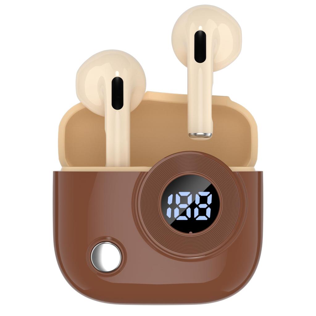 Wireless Earbuds Latest Retro Bluetooth Earphones with Battery Level Mini Bluetooth Stereo ENC Noise Continuous Portable for Compatible [2025 Design]