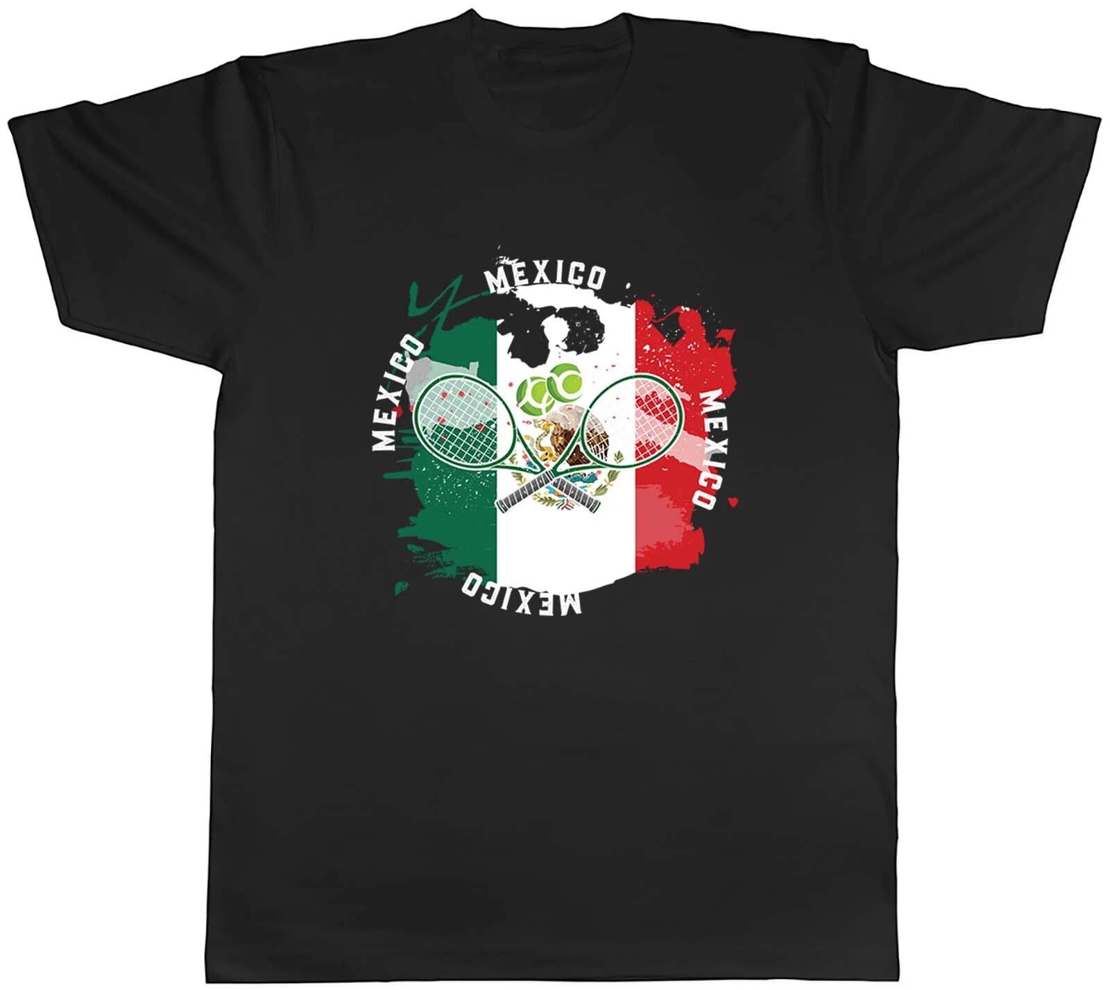 Tennis Sports With Mexico Flag Mens Unisex T-Shirt Tee Gift XS