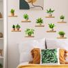 Realistic Potted Green Plant Wall Sticker Self-Adhesive Removable Nature Decor for Bedroom Living Room Home Background Wall