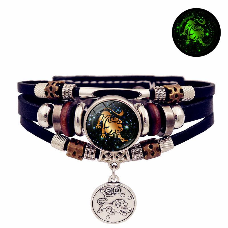 Luminous Constellation Leather Bracelet: Handmade Multilayer Beaded Jewelry for Men and Women