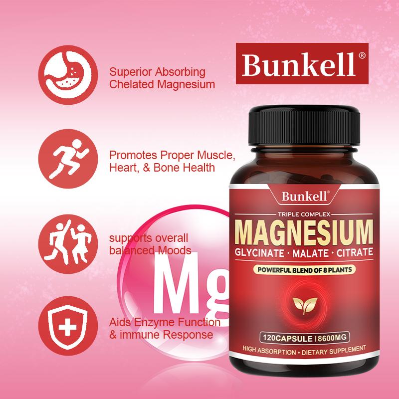 Magnesium Complex 600 mg, 120 capsules - Gluten-free, Non-GMO