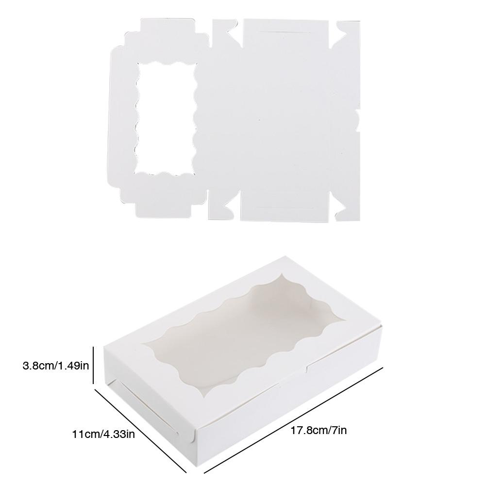 30 Pieces Kraft Bakery Box with Window Bakery Candy Box Treat Dessert Box for Pastry Biscuit Macaron Pie Candy Donuts