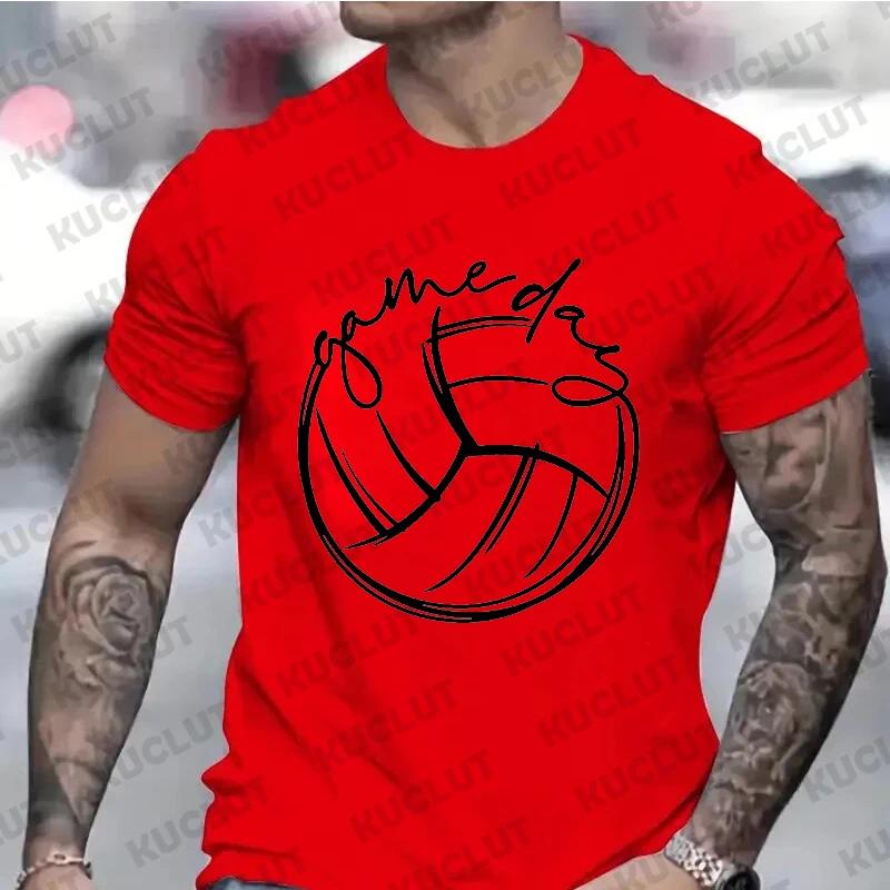 Game Day Shirt for Men Clothing Game Day T-shirts Men Boys Clothes Volleyball Season Tee Shirts Volleyball Team Shirt for Men