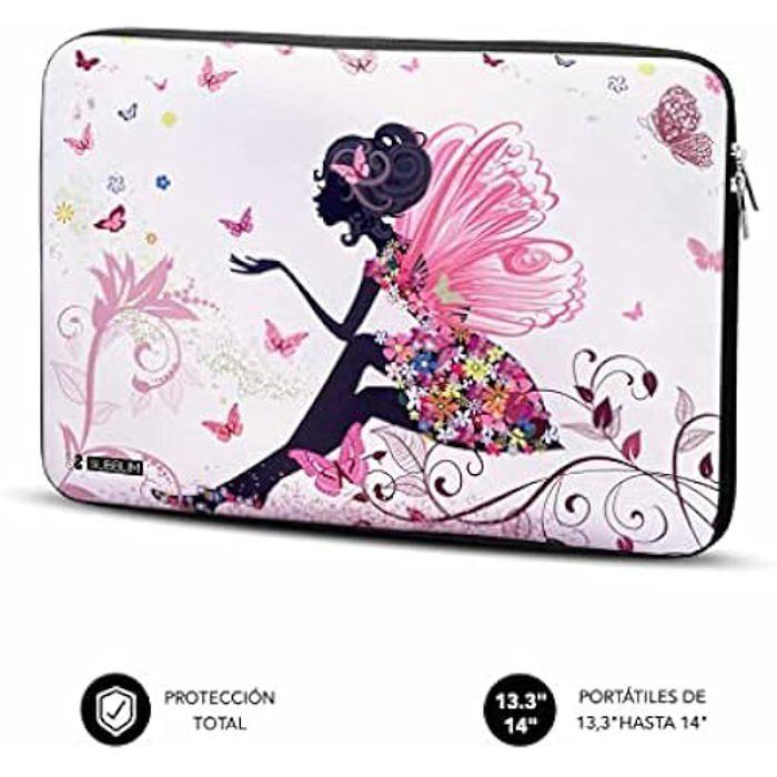 Housse - SUBBLIM - Trendy Sleeve Neo - Néoprène - 13.3-14 pouces - Fée