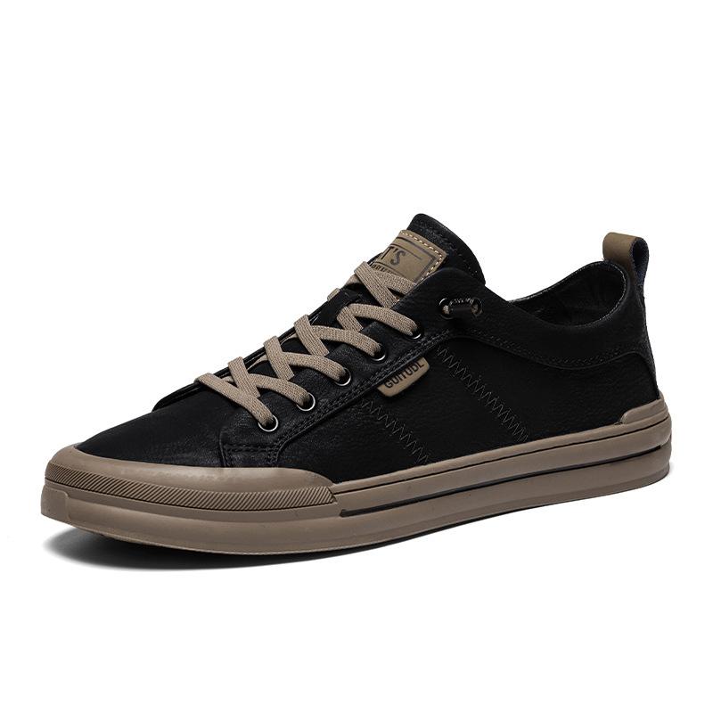 

Men s shoes low-top leather surface breathable foot cover casual board shoes spring and autumn flat bottom one pedal lazy little white shoes trendy sh 44