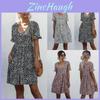 Stylish Women V-neck Holiday Mini Dress Featuring Elegant Polka Dot Design And Pockets